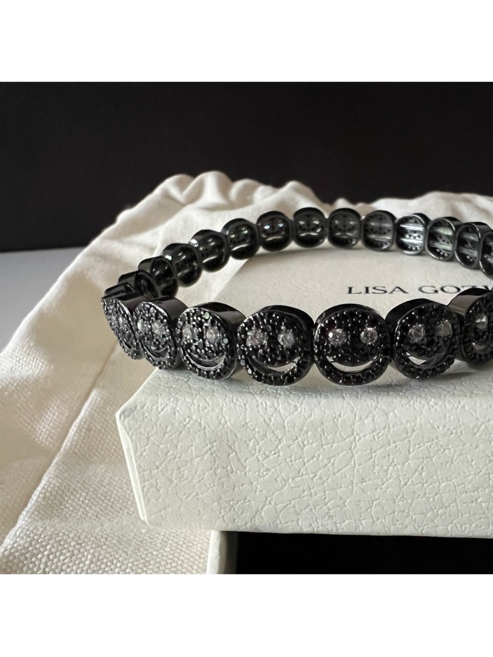 Sparkling Hematite Crystal Stretch Bracelet - Women's Jewelry